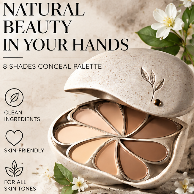 Master Concealer Palette - 8-in-1 Cream Contour & Color Correcting Palette, Full Coverage, Long-Lasting Natural Soft Matte Finish, Breathable & Lightweight Formula, Blurs Pores for All Skin Tones (8g x 8)