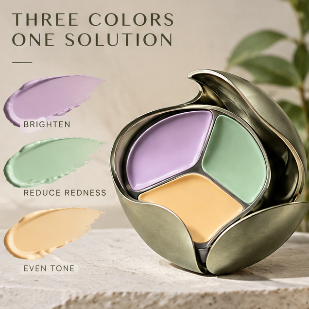 TRI-COLOR CORRECTING BALM – Balance, Natural Radiance, Refine Tone & Even Complexion, Reveal Your True Light with Skin in Harmony Compact