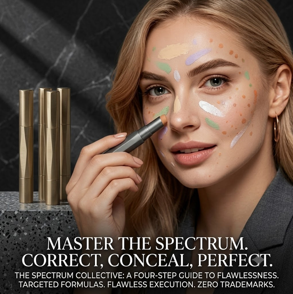 4 Shades Multi-Color Concealer Pen, White Orange Green Purple Color Corrector, Lightweight Skin-Blending Texture, Evens Skin Tone for Natural Flawless Base, Ideal Spring & Summer Daily Makeup, 4.5g