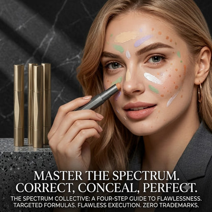 4 Shades Multi-Color Concealer Pen, White Orange Green Purple Color Corrector, Lightweight Skin-Blending Texture, Evens Skin Tone for Natural Flawless Base, Ideal Spring & Summer Daily Makeup, 4.5g