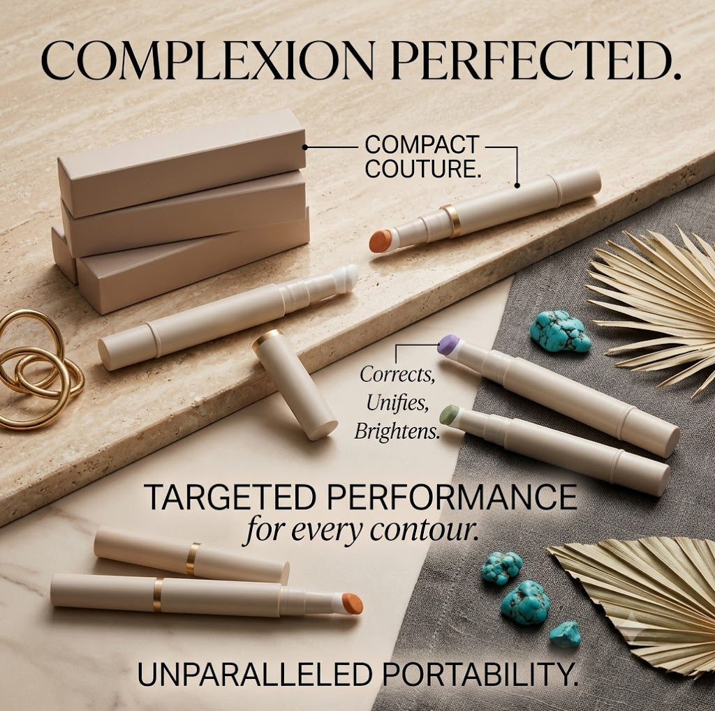 4 Shades Multi-Color Concealer Pen, White Orange Green Purple Color Corrector, Lightweight Skin-Blending Texture, Evens Skin Tone for Natural Flawless Base, Ideal Spring & Summer Daily Makeup, 4.5g