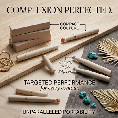4 Shades Multi-Color Concealer Pen, White Orange Green Purple Color Corrector, Lightweight Skin-Blending Texture, Evens Skin Tone for Natural Flawless Base, Ideal Spring & Summer Daily Makeup, 4.5g