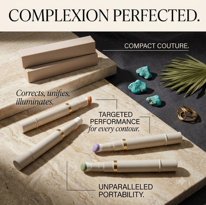 4 Shades Multi-Color Concealer Pen, White Orange Green Purple Color Corrector, Lightweight Skin-Blending Texture, Evens Skin Tone for Natural Flawless Base, Ideal Spring & Summer Daily Makeup, 4.5g
