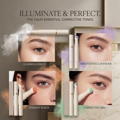 4 Shades Multi-Color Concealer Pen, White Orange Green Purple Color Corrector, Lightweight Skin-Blending Texture, Evens Skin Tone for Natural Flawless Base, Ideal Spring & Summer Daily Makeup, 4.5g
