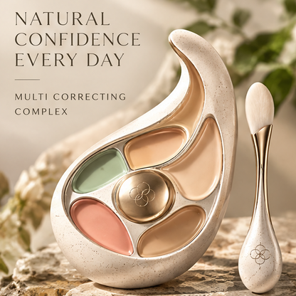6-in-1 Color Correcting & Concealing Palette with Precision Sculpted Applicator Brush