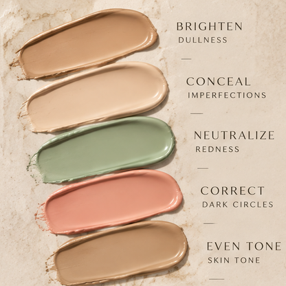 6-in-1 Color Correcting & Concealing Palette with Precision Sculpted Applicator Brush