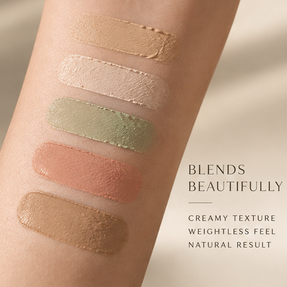 6-in-1 Color Correcting & Concealing Palette with Precision Sculpted Applicator Brush