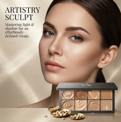 8 Shade Multi-Use Cream Concealer Palette, Concealing Brightening & Contouring All In One, Precise Full Coverage for Dark Under-Eye Circles, Long-Lasting Creaseless Natural Makeup for Base Priming & Midday Touch-Ups