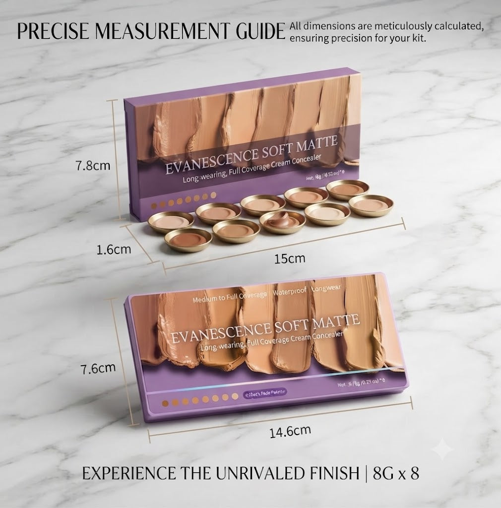 8 Shade Multi-Use Cream Concealer Palette, Concealing Brightening & Contouring All In One, Precise Full Coverage for Dark Under-Eye Circles, Long-Lasting Creaseless Natural Makeup for Base Priming & Midday Touch-Ups