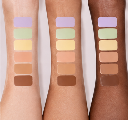 AURA SPECTRUM 6-SHADE CORRECTING PALETTE & BRUSH SET – Professional Color-Correcting & Contouring Kit, Neutralizes Redness, Dark Circles & Dullness for a Flawless Canvas
