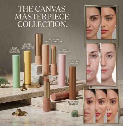 Beginner Friendly Multi-Task Concealer Contour Stick, Waterproof Sweatproof Smudge Resistant Formula, Green and Red Color Corrector Pen, Brightens Facial Features, Conceals Dark Circles and Skin Blemishes