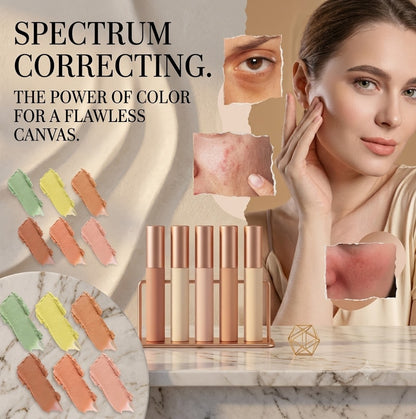 Beginner Friendly Multi-Task Concealer Contour Stick, Waterproof Sweatproof Smudge Resistant Formula, Green and Red Color Corrector Pen, Brightens Facial Features, Conceals Dark Circles and Skin Blemishes