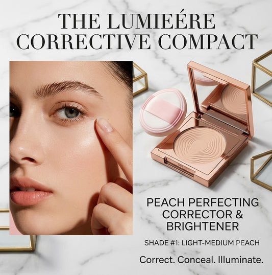Eye Concealer with Built-in Mirror & Applicator Puff, Hydrating Smooth Texture for Long Lasting Adhesion, Brightens Under Eye Area, Covers Dark Circles & Facial Imperfections