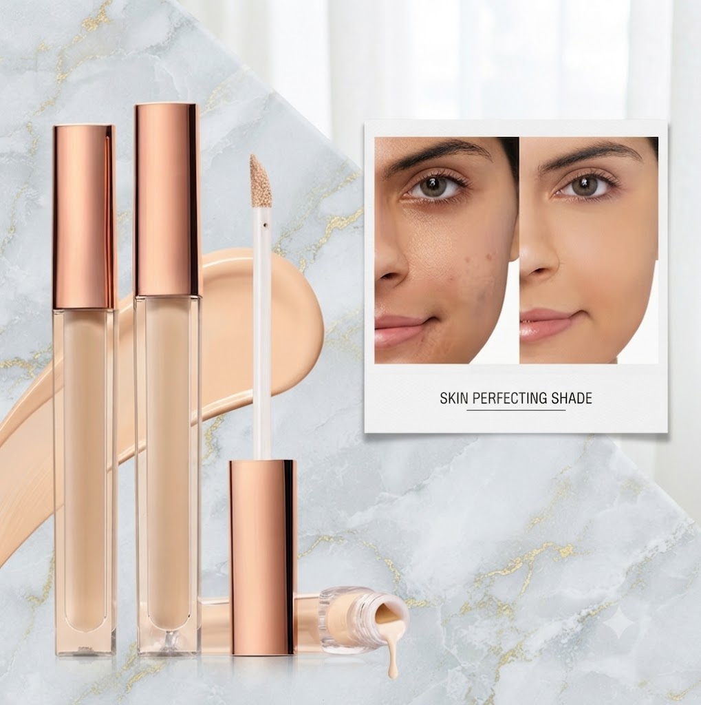 Natural Brightening 4 Shades Face Concealer, Coverage Concealer for Dark Circles, Daily Facial Makeup 5g/0.18fl.oz