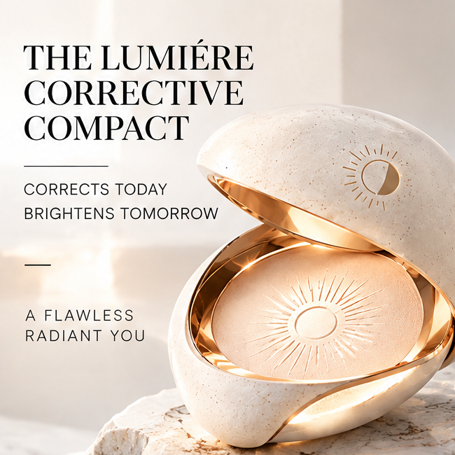 The Lumiére Corrective Compact – Peach Perfecting Corrector & Brightener, Skin Tone Correction, Instant Brightening, Lightweight & Breathable Radiant Finish Makeup
