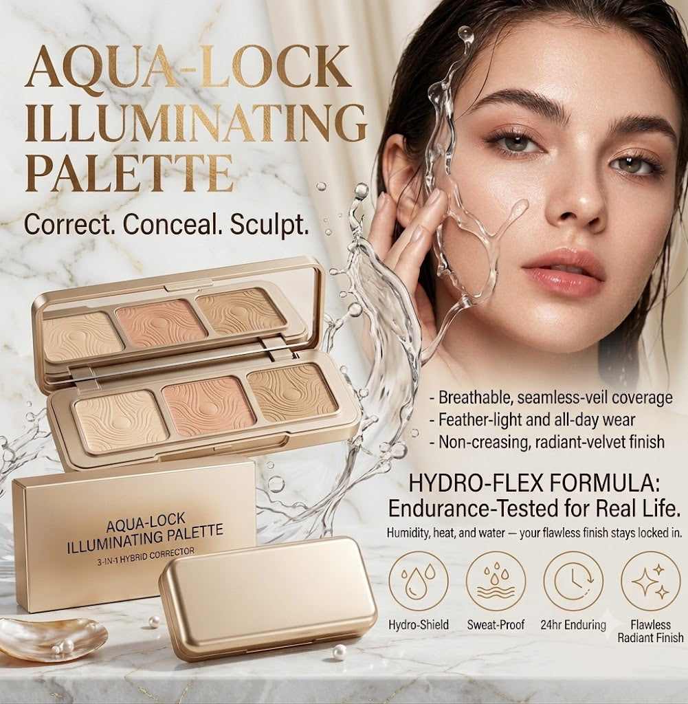 Triple Color Concealer Palette, Buildable Light & Medium Coverage, Long-Wearing Concealer Foundation, Tone Adjustment to Cover Dark Circles and Blemishes for All Skin Types