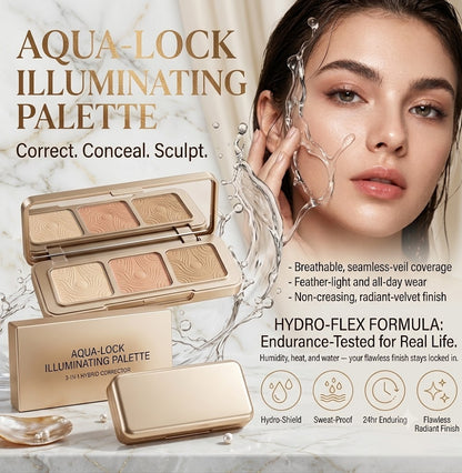 Triple Color Concealer Palette, Buildable Light & Medium Coverage, Long-Wearing Concealer Foundation, Tone Adjustment to Cover Dark Circles and Blemishes for All Skin Types
