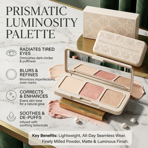 Triple Color Concealer Palette, Buildable Light & Medium Coverage, Long-Wearing Concealer Foundation, Tone Adjustment to Cover Dark Circles and Blemishes for All Skin Types