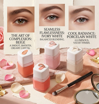 Twist-Up Concealer Cream with Integrated Brush 2 Pack, Waterproof Sweatproof Lightweight Face Concealer, Conceal Dark Circles, Blemishes and Lip Dullness for Light & Medium Skin, Ideal Festival & Valentine Gift