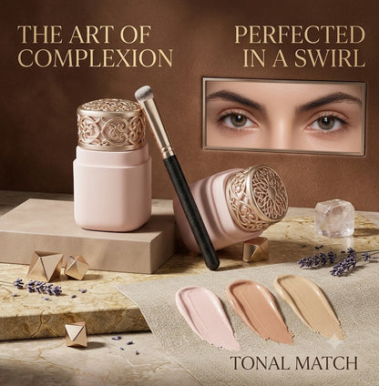 Twist-Up Concealer Cream with Integrated Brush 2 Pack, Waterproof Sweatproof Lightweight Face Concealer, Conceal Dark Circles, Blemishes and Lip Dullness for Light & Medium Skin, Ideal Festival & Valentine Gift